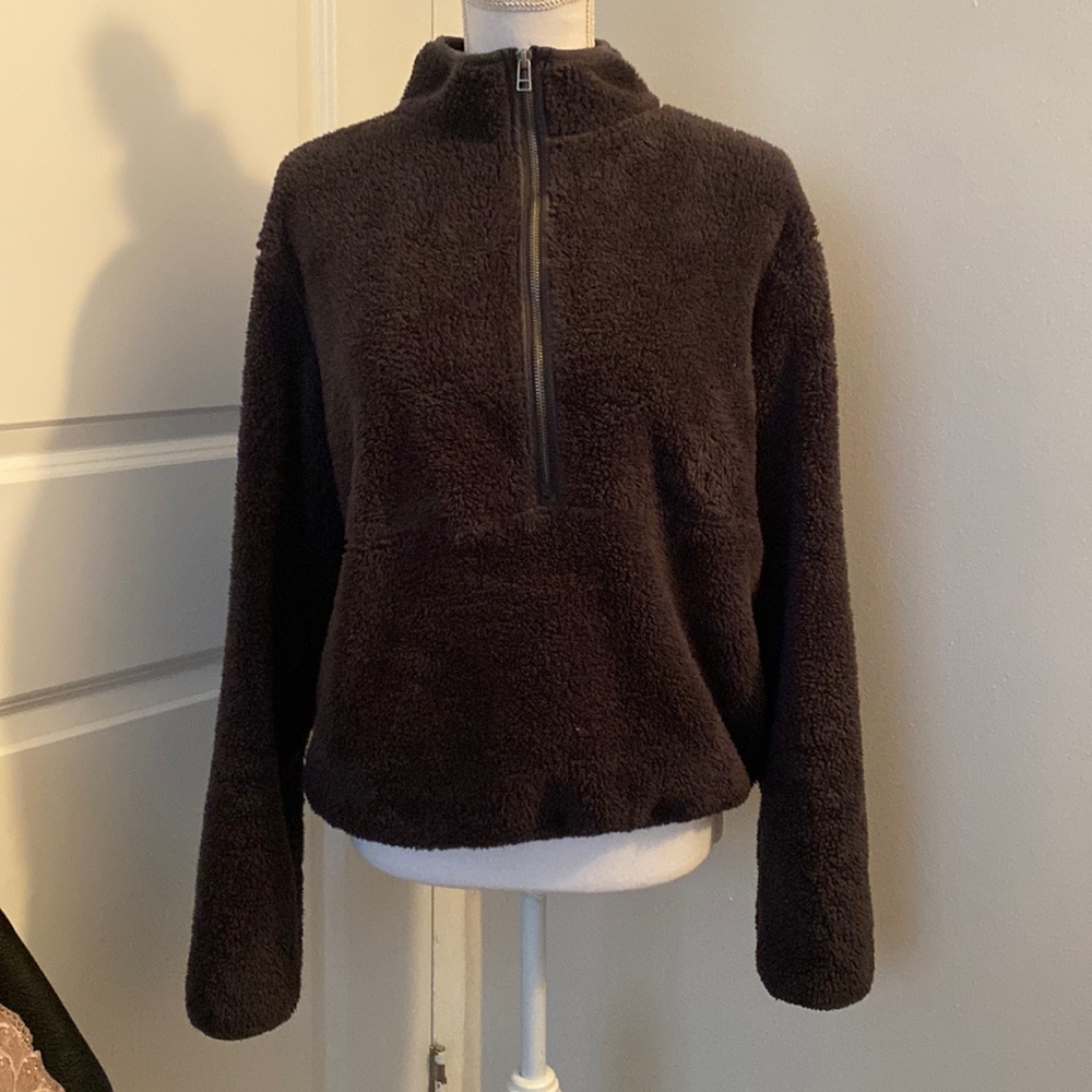 🥭 (4 for $15) CORE Fuzzy pullover quarter zip